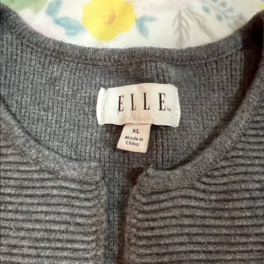 Elle Gray Ribbed Cardigan - Picture 2 of 5